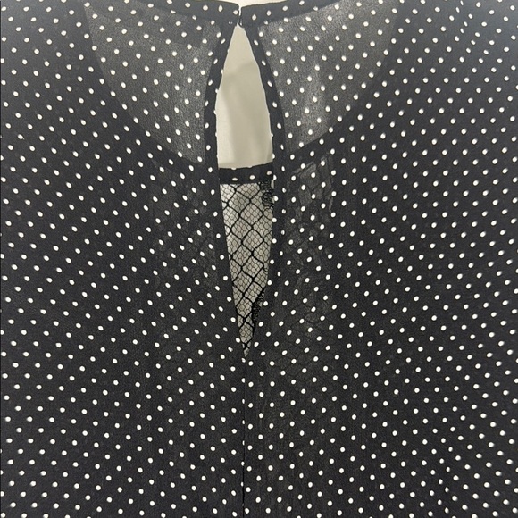 A.L.C. Black White Polka Dot Long Sleeve Blouse Sz 0 - Picture 8 of 10